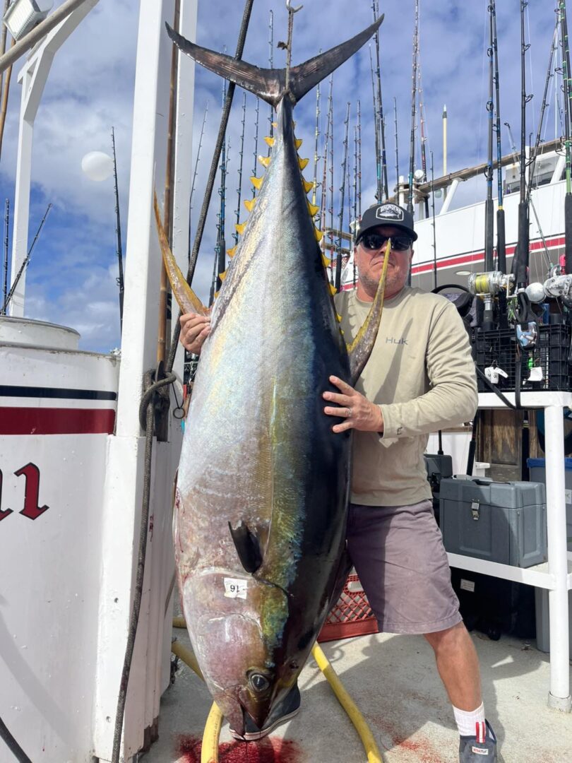 Angler with impressive tuna fish catch